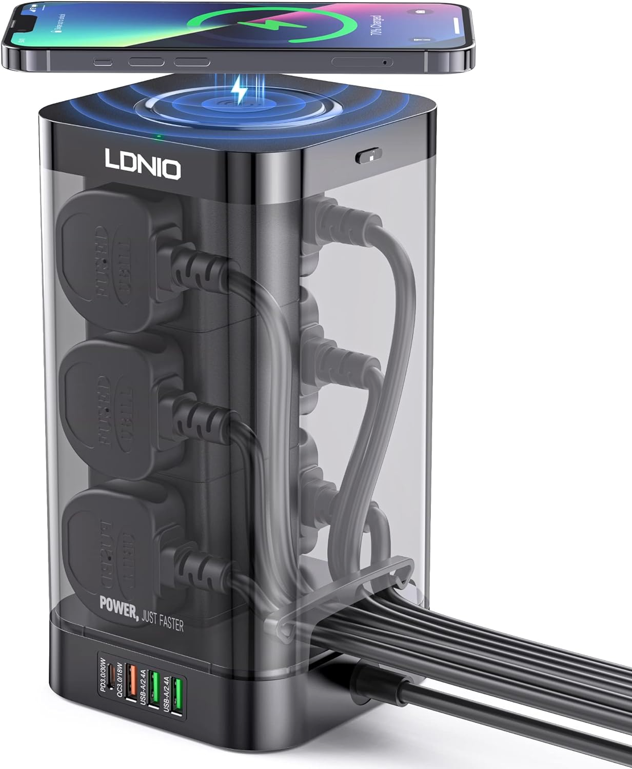 LDNIO Tower Extension Power Socket 1PD 30W+ 2500W LDNIO Tower Extension Power Socket 1PD 30W+ 2500W